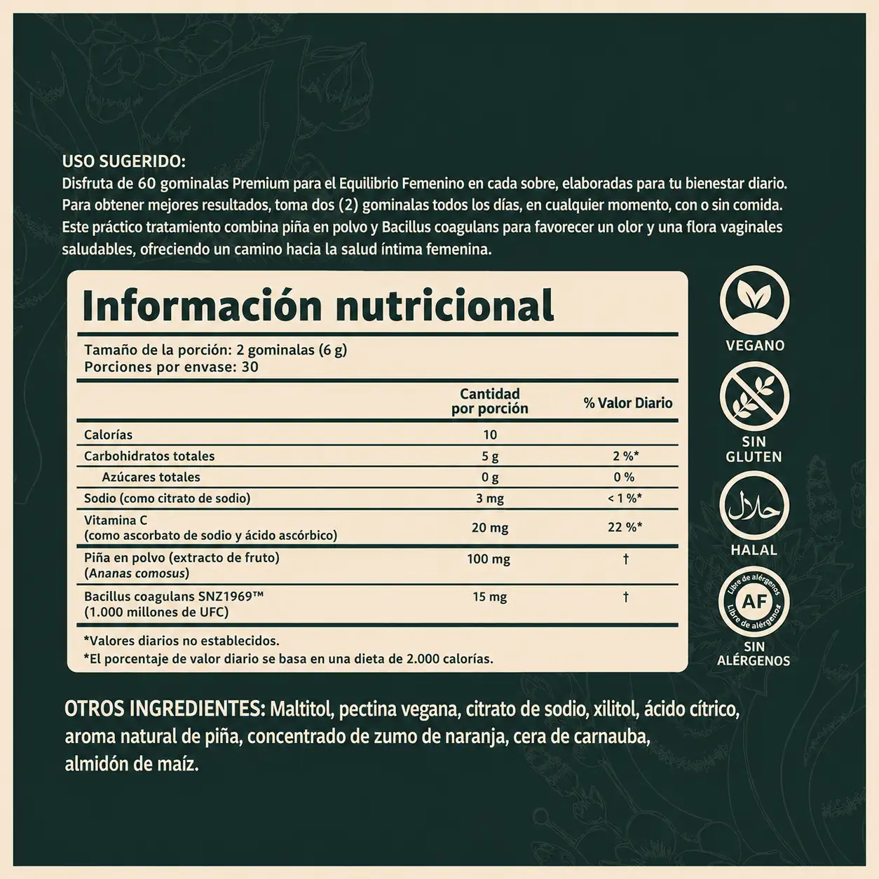Información nutricional